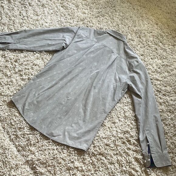 William Murray Long Sleeve Golf Button Down Shirt Rocks Glass Print EUC - Picture 14 of 16